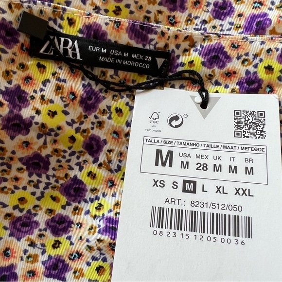 New! Zara strappy floral satin slip dress nwt 809 - Picture 10 of 16